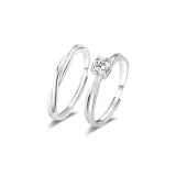 Кольца для пары с переплетенным дизайном, песочного цвета, 1 пара