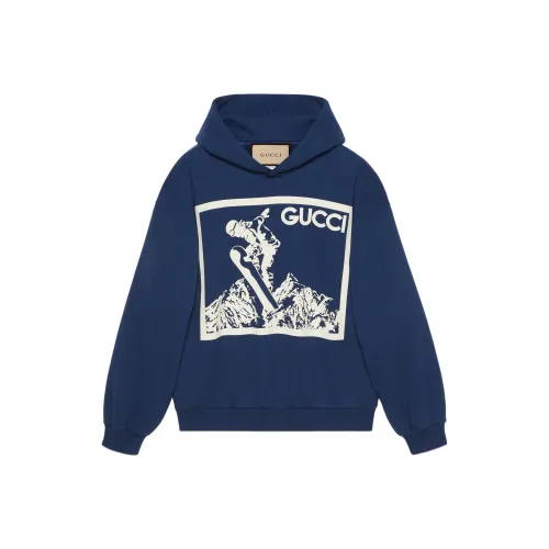 GUCCI Темно-синий Синий Мужские Свитшоты