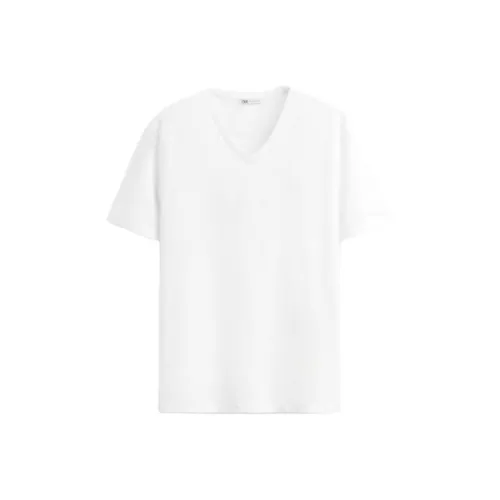 ZARA Белая Мужская T-рубашка