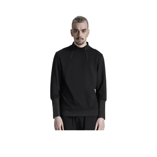 NORVINCY Двойная молния полупереплетенная передняя часть однотонный свитшот унисекс