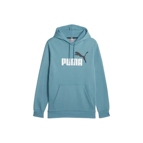 PUMA Sweat À Capuche Essentials+ Два Тон Big Logo Homme Толстовка Мужской Синий