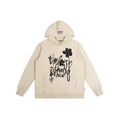 EMPTY REFERENCE С капюшоном Свободный крой Обычный Толстовка Унисекс Айвори