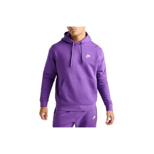 Nike Sportswear Club Флис Вышитый Толстовка Толстовка Мужской Фиолетовый