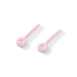 Серьги-гвоздики из биокерамики, розовые