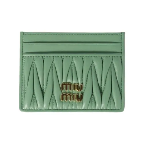 MIU MIU Matelassé Овечья шкура Держатель для карт Женские Аквамарин