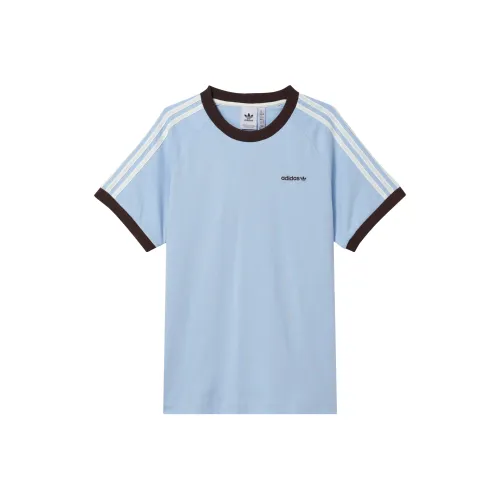 Adidas Originals 3 Stripes SS24 T Рубашка Мужская Розовая Синяя