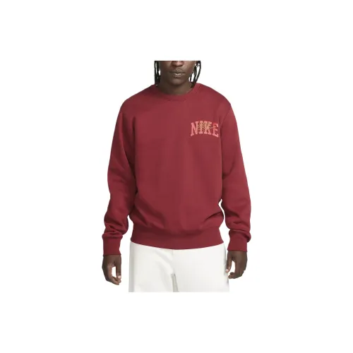 nike Клуб Флис Long Sleeve Свитшот с круглым вырезом Мужской Красный