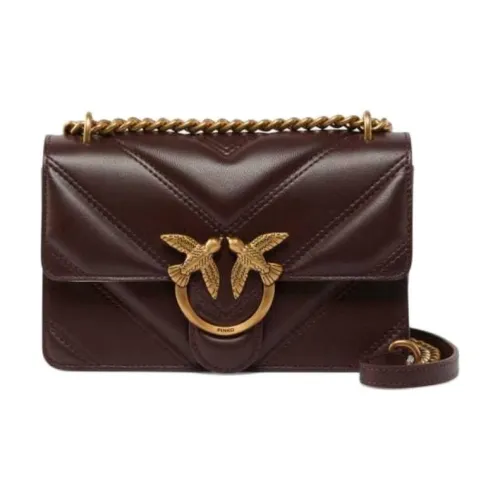 PINKO Love Bag Овчина Сумка через плечо Сумка на плечо Мини Женская Коричневая