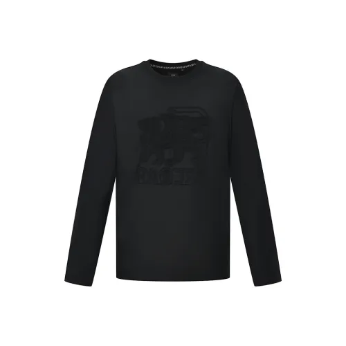 RARE Длинный рукав Т-рубашка Мужская Черная