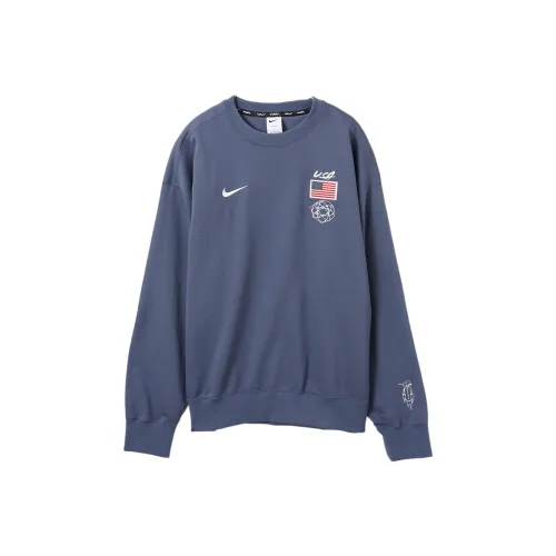 nike SS24 USA M NK Solo DF FLC CRW OLYB Толстовка Унисекс Light Синий