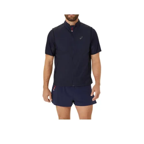 Asics Metarun Упаковочный GILET T Рубашка Мужская Темно-синяя