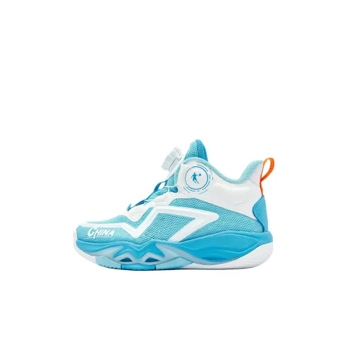 QIAODAN Slip-resistant амортизаторы низкий топ детские баскетбольные кроссовки синий для детей 3-7 лет