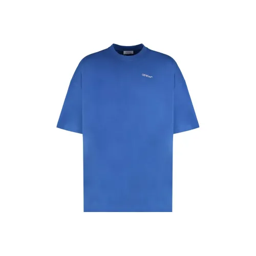 Off Белый Синий Мужская Футболка