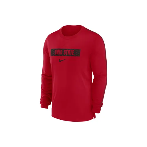 nike Dri Fit COLLEGE Ohio State Buckeyes Sideline Игрок T-рубашка Мужская Красная