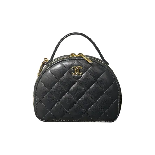 CHANEL Lambskin Crossbody Clutch Women's Black