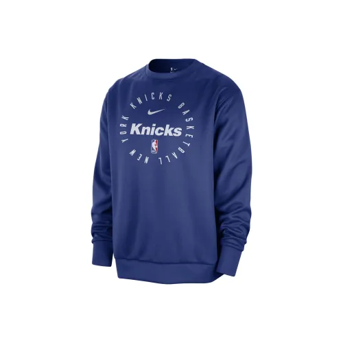 Nike x NBA New York Knicks Dri-FIT Круглый Воротник Свитшот T-Рубашка Мужская Темно-Синий Белый