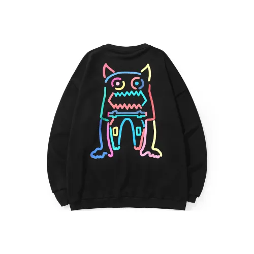 BT Круглый вырез Свободный крой Стандартный Свитшот Унисекс Черный