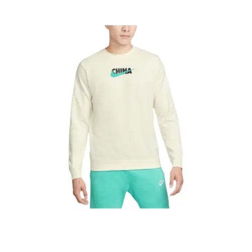 Nike Бежевый Желтый Мужской Свитшот