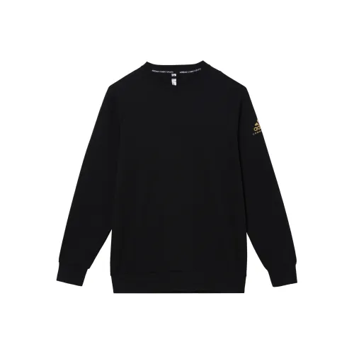 Adidas Черный Боковая сторона Золотой логотип Унисекс Свитшоты