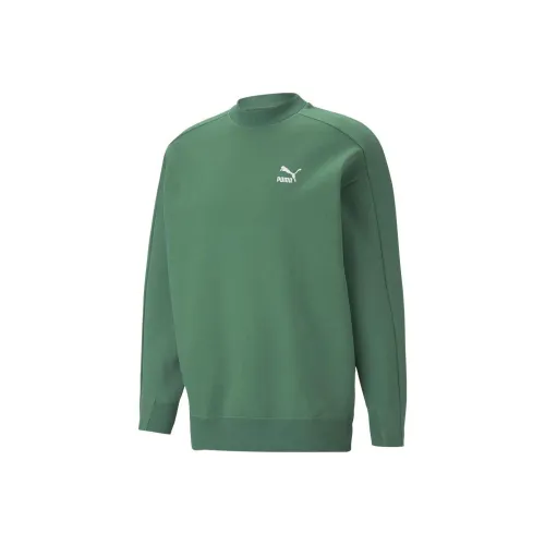 PUMA T7 Mock Neck Crew Свитшот Мужской Зеленый