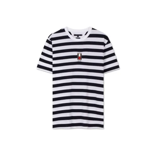 Tommy Hilfiger Рубашка Мужская Темно-синяя Белая Полосы