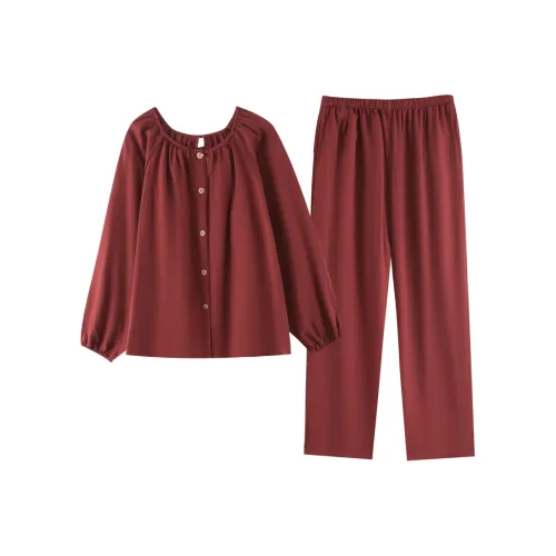 ZumashL Пижамный комплект женский цвет терракотовый красный