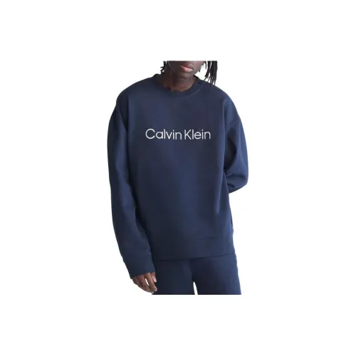 CALVIN KLEIN Толстовка LS Стандарт Логотип Terry CREW SWEATSHIRT Мужской Синий