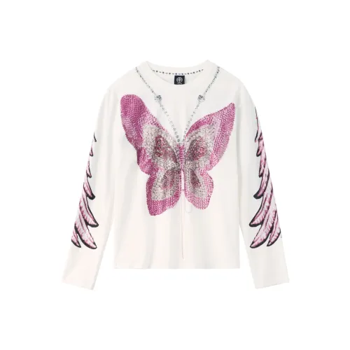 TCH T-Shirt Унисекс Белый с Розовым Логотипом