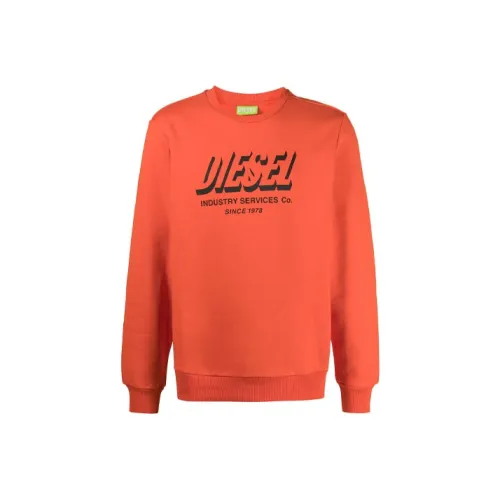 DIESEL Orange Men's Sweatshirts