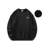 Черный флисовый худи с круглым вырезом