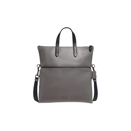 COACH Graham Smooth Calfskin Tote Bag Shopping Bag Shoulder Bag Large Men's Silver Gray