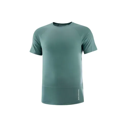 SALOMON CROSS RUN Бег Т-Рубашка Мужская Ocean Green