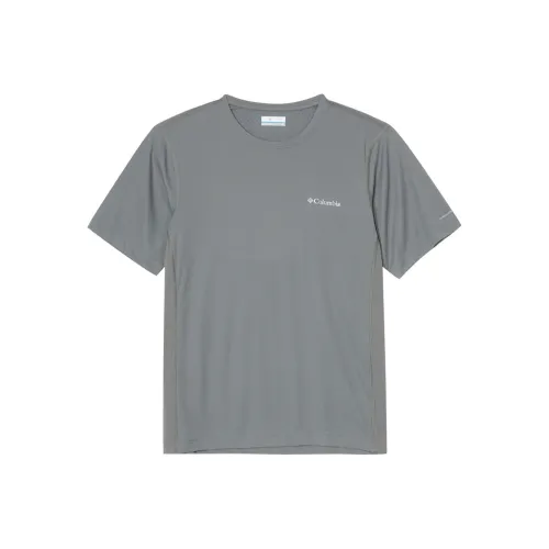 Мужские серые T-рубашки с совместным брендом Columbia