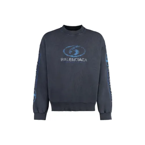 Balenciaga FW23 Свитшот Стандартный крой Мужской Темно-синий