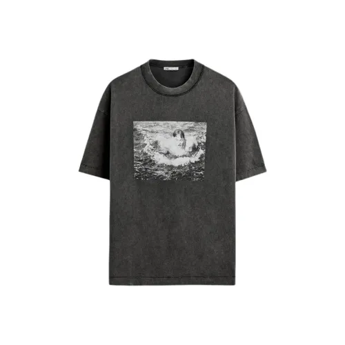 ZARA Deep Антрацитовый Мужские T-рубашки