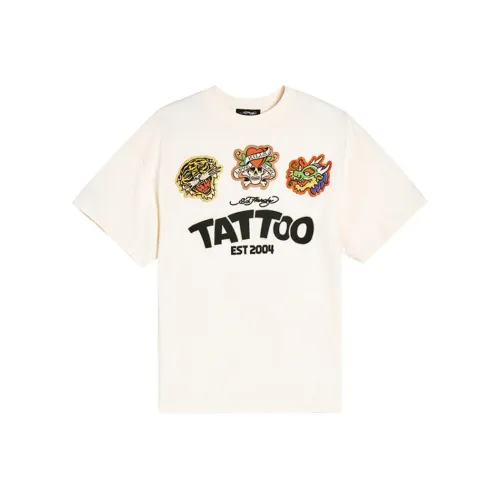 Ed Hardy Айвори Белый Мужская T-Рубашка