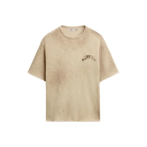 ZARA Белая Мужская T-рубашка