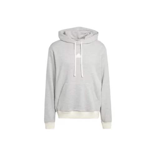 Adidas Lounge French Terry Colored MÉLANGE Hoodie Sweatshirt Men's Gray