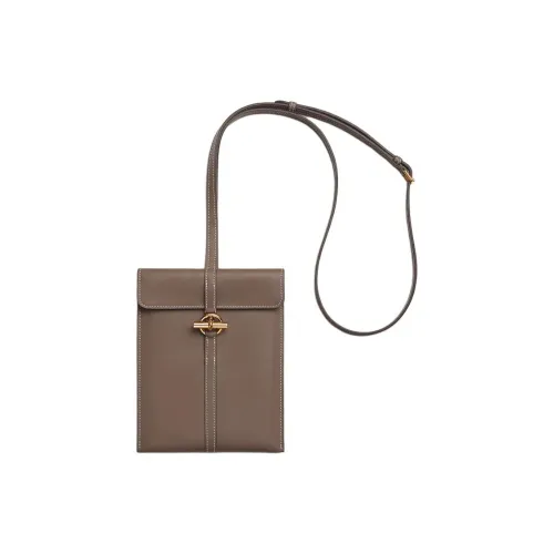 HERMES Swift Кожа Ручная Сумка через плечо Сумка на плечо Женская 18 этуп слоново-серый