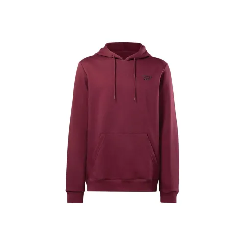 Reebok RI Left Chest Logo Hoodie Sweatshirt Men's Burgundy