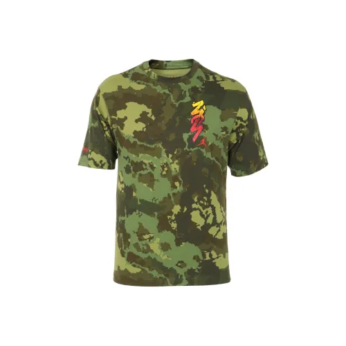 Nike x Jordan T-Shirt Мужская Зеленая Камуфляжная