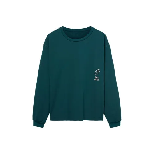 Asics Графический длинный рукав Т-рубашка Унисекс Зеленый