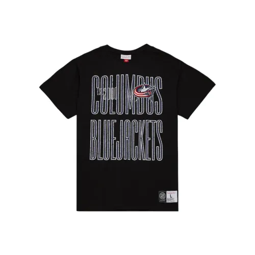 MITCHELL NESS x NHL Columbus Синий Куртки Команда OG Премиум T Рубашка Мужской Черный