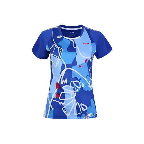 LINING Фантастический синий Унисекс Футболка