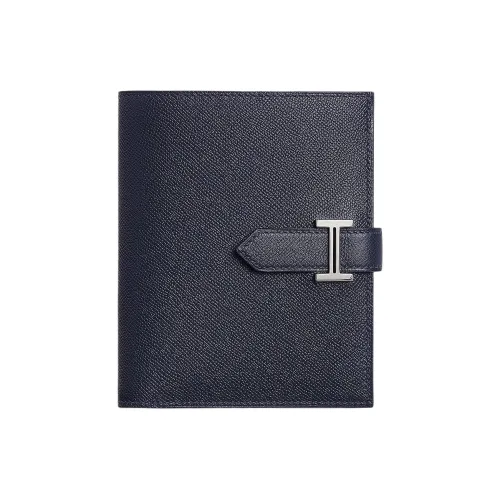 HERMES Bearn Madame Телячья кожа Кошелек Женские 2Z BLEU NUIT Полночный синий