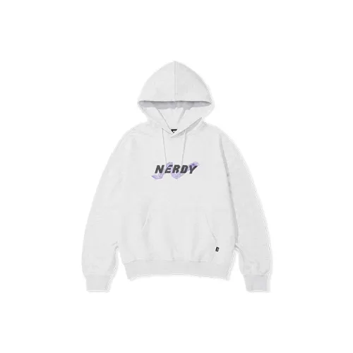 NERDY С капюшоном свободный крой свитшот унисекс серый белый