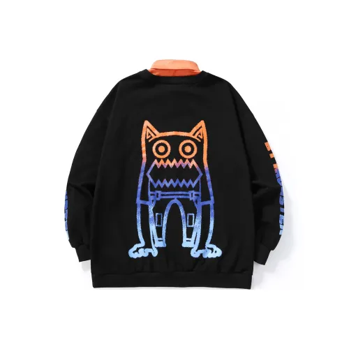 BT Отложной воротник Свободный крой Mock Двухкомпонентный свитшот Унисекс