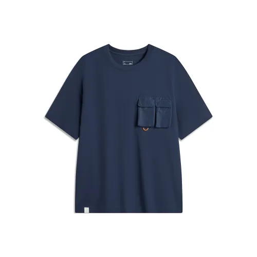 LINING Sports Trend Series T Рубашка Мужская Темно-Ирисовый Синий