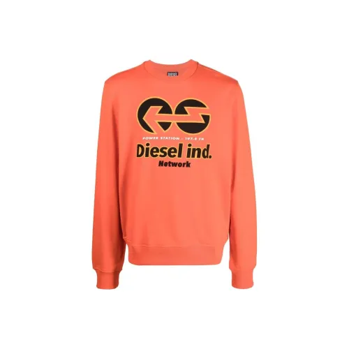 DIESEL Orange Men's Sweatshirts