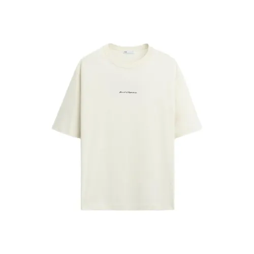 ZARA Белая Мужская T-рубашка